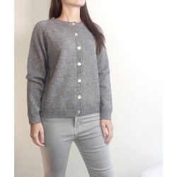 Cardigan girocollo GRIGIO