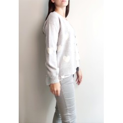 Cardigan cuori GRIGIO