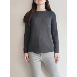 Maglia collo arricciato misto cashmere GRIGIO